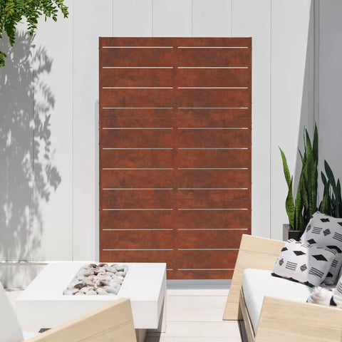 corten linear privacy screen set