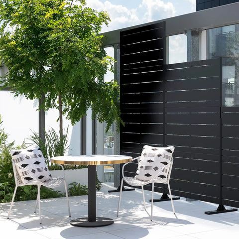 corten linear privacy screen set