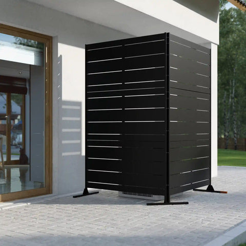 corten linear privacy screen set