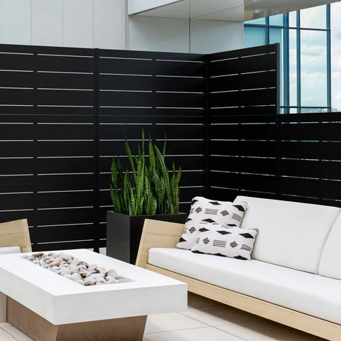 corten linear privacy screen set