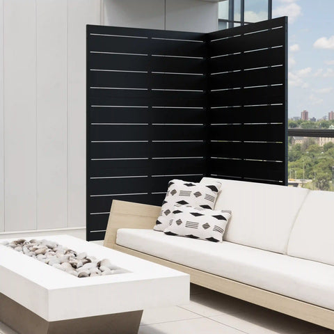 corten linear privacy screen set