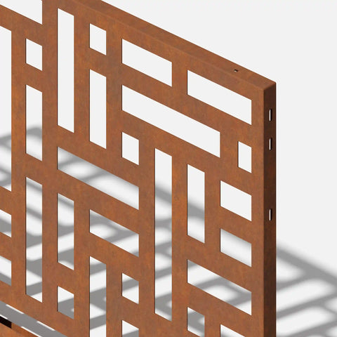 corten blocks privacy screen set