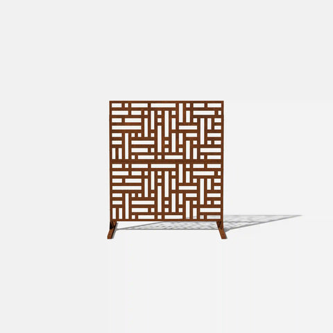 corten blocks privacy screen set