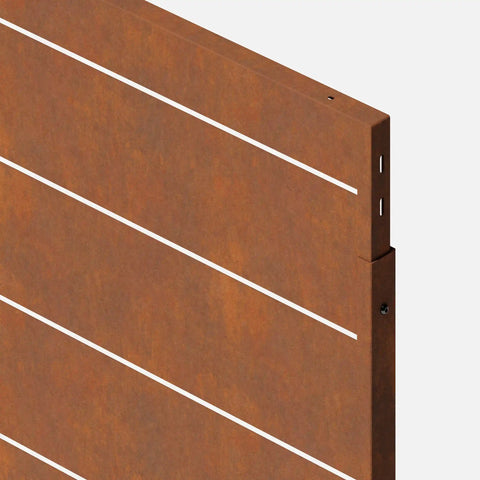 corten linear privacy screen set