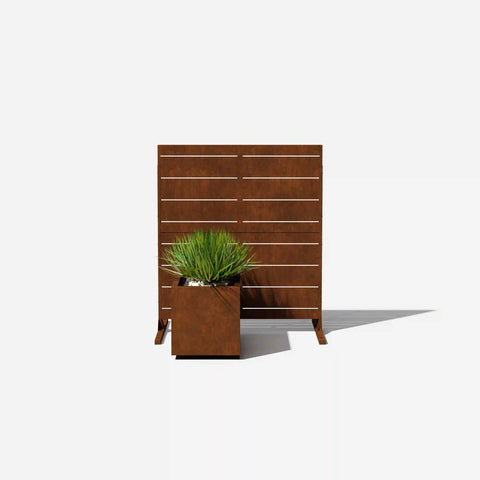 corten linear privacy screen set