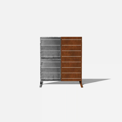 corten linear privacy screen set
