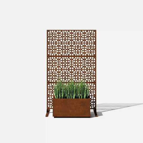 corten parilla privacy screen set