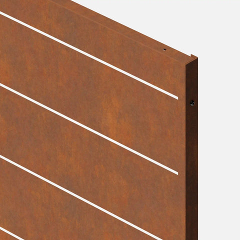corten linear privacy screen set