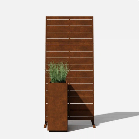 corten linear privacy screen set