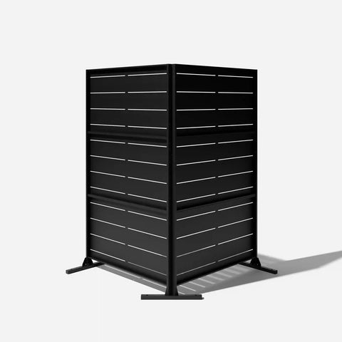corten linear privacy screen set
