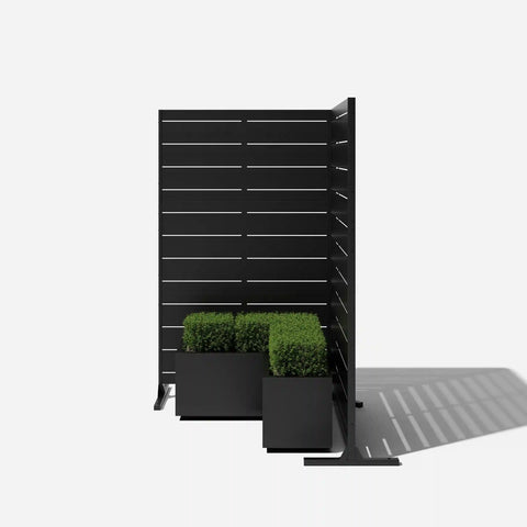 corten linear privacy screen set