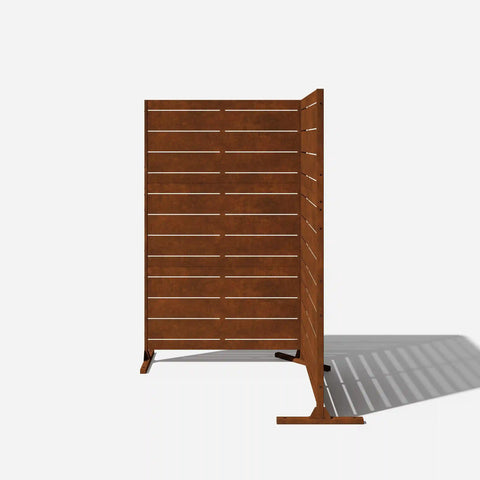 corten linear privacy screen set