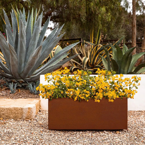 corten long box planter