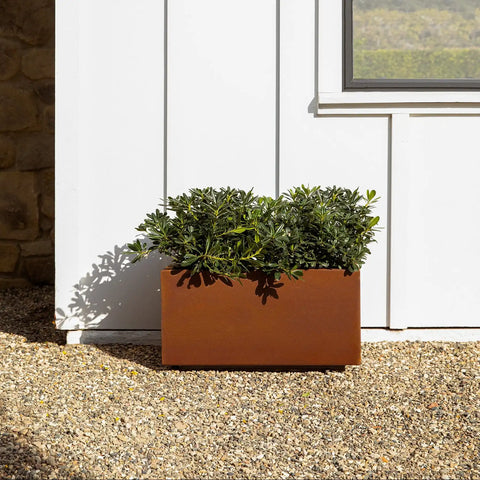 corten long box planter