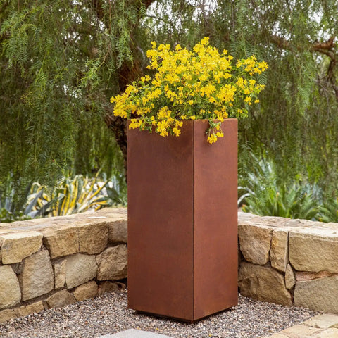 corten pedestal planter