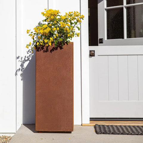 corten pedestal planter