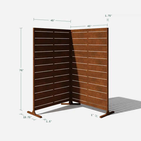 corten linear privacy screen set