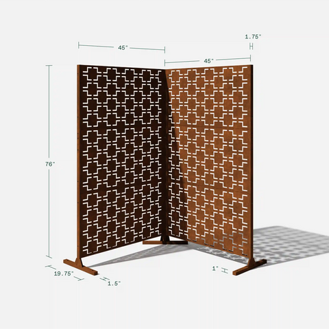 corten quadra privacy screen set