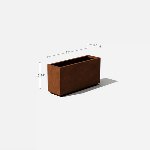corten long box planter