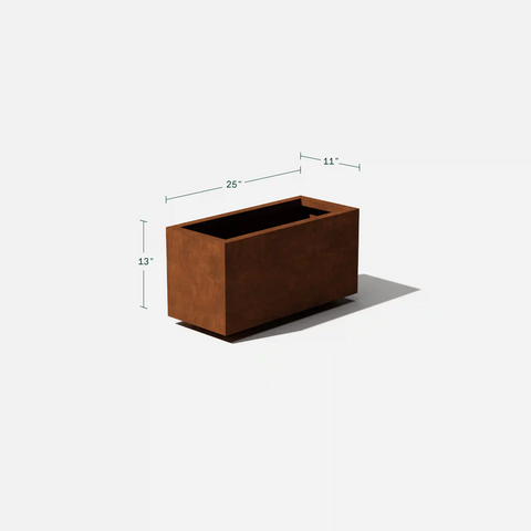 corten long box planter