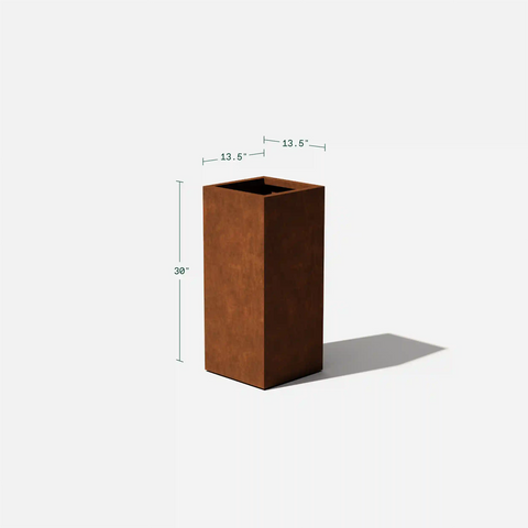 corten pedestal planter