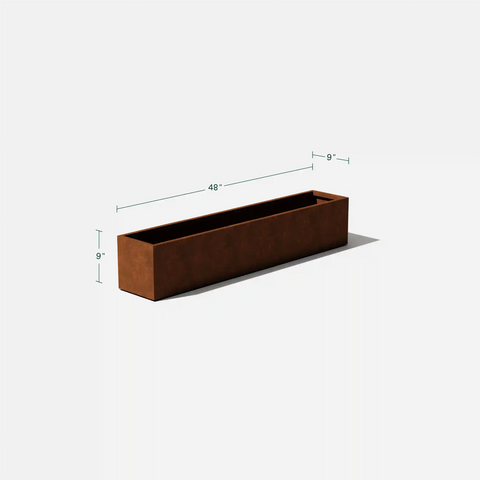 corten window box planter