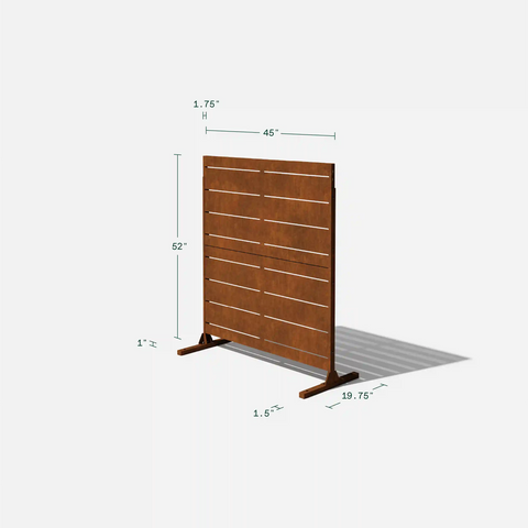 corten linear privacy screen set