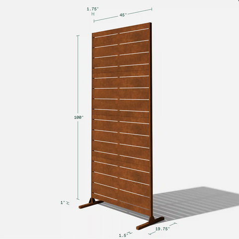 corten linear privacy screen set