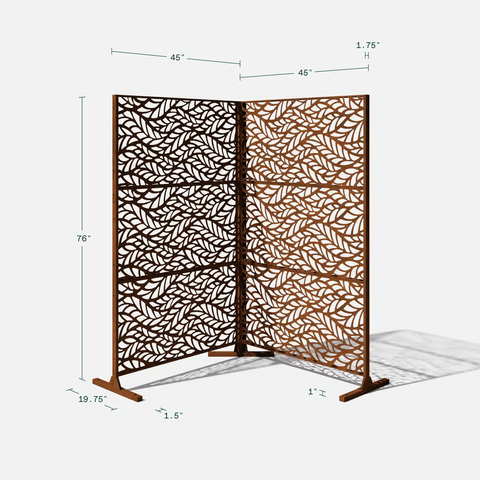 corten flowleaf privacy screen set