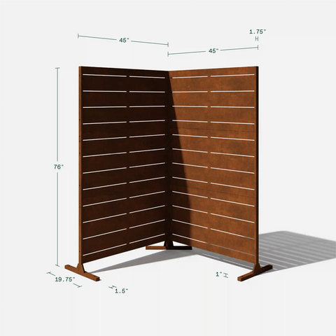corten linear privacy screen set