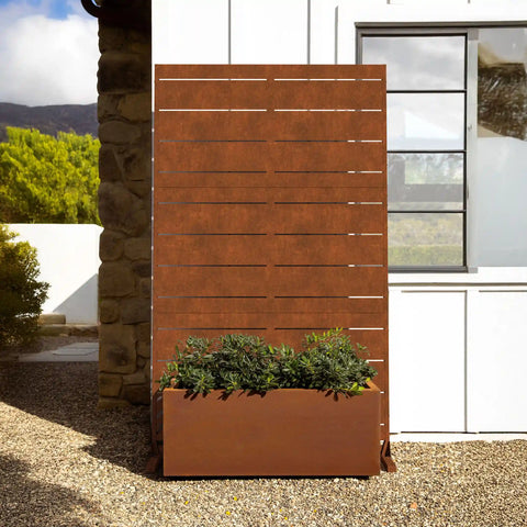 corten long box planter