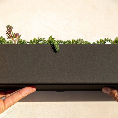 geo hanging trough planter