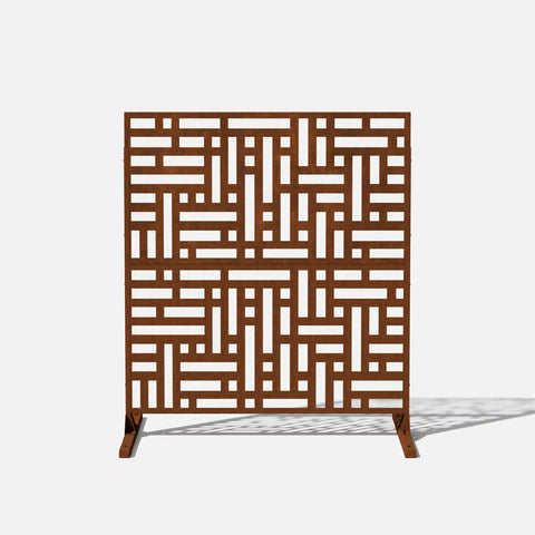 corten blocks privacy screen set