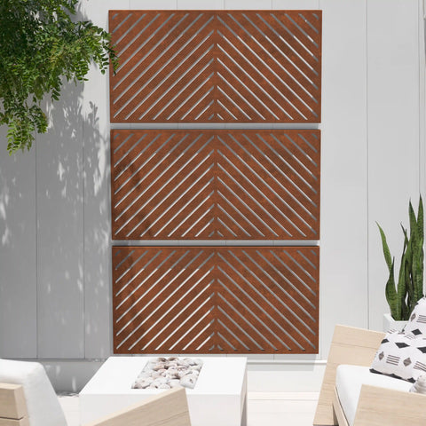corten arrow privacy screen set