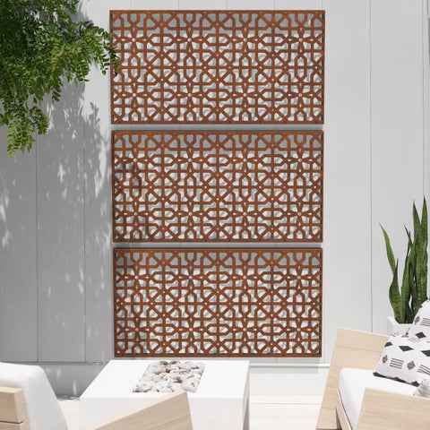 corten parilla privacy screen set