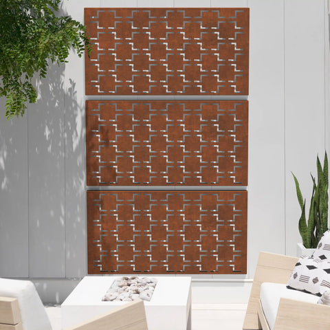corten quadra privacy screen set