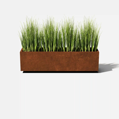 corten long box planter