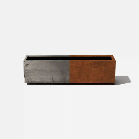 corten long box planter