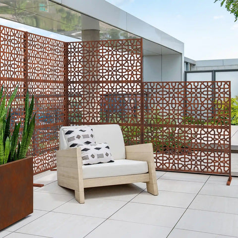 corten parilla privacy screen set