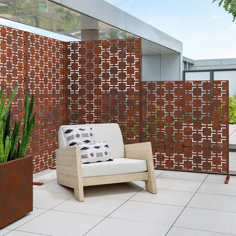 corten quadra privacy screen set