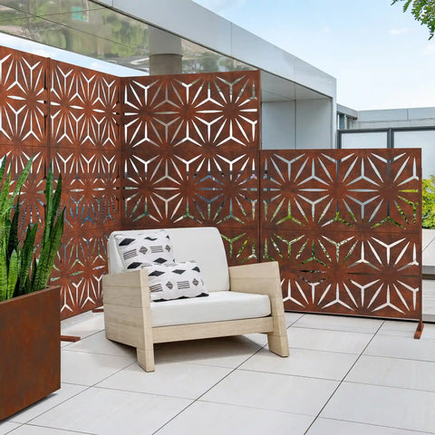corten star privacy screen set