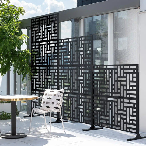 corten blocks privacy screen set