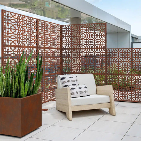 corten parilla privacy screen set