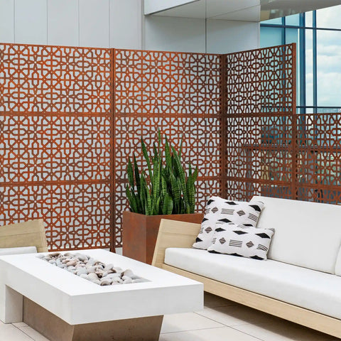 corten parilla privacy screen set