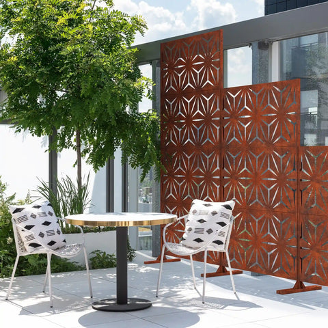 corten star privacy screen set