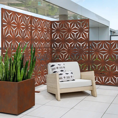 corten star privacy screen set