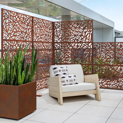 corten web privacy screen set