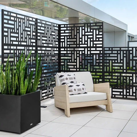 corten blocks privacy screen set
