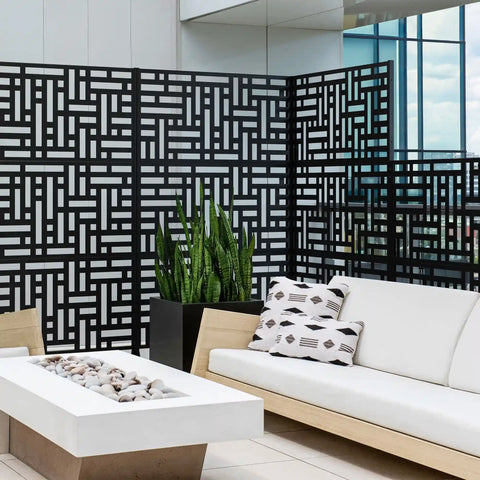 corten blocks privacy screen set