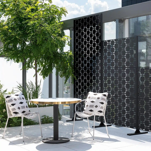 corten quadra privacy screen set